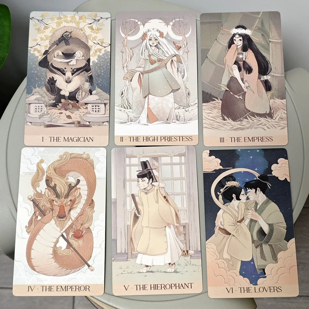 Yokai Tarot Deck 78 Pcs Cards Rooted In Japanese Folklore 12*7cm Printed on 350GSM Embossed Cardstock Packed In Rigid Box