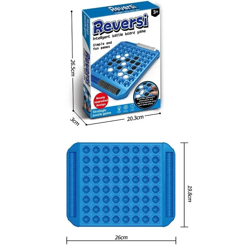 Dual-Side Flip Board Strategy Game for 2 Players Logic Training Educational Brain Teaser Toy
