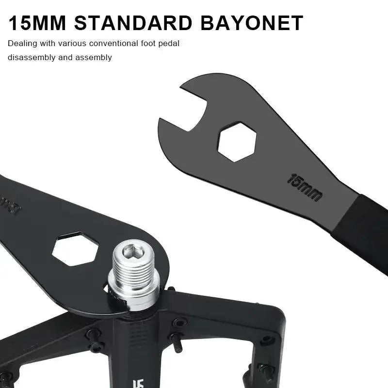 Bicycle Pedal Wrench 15mm Durable For MTB Mountain Bike Hubs Install Remover Removal Spanner Road Cycling Repair Tools 