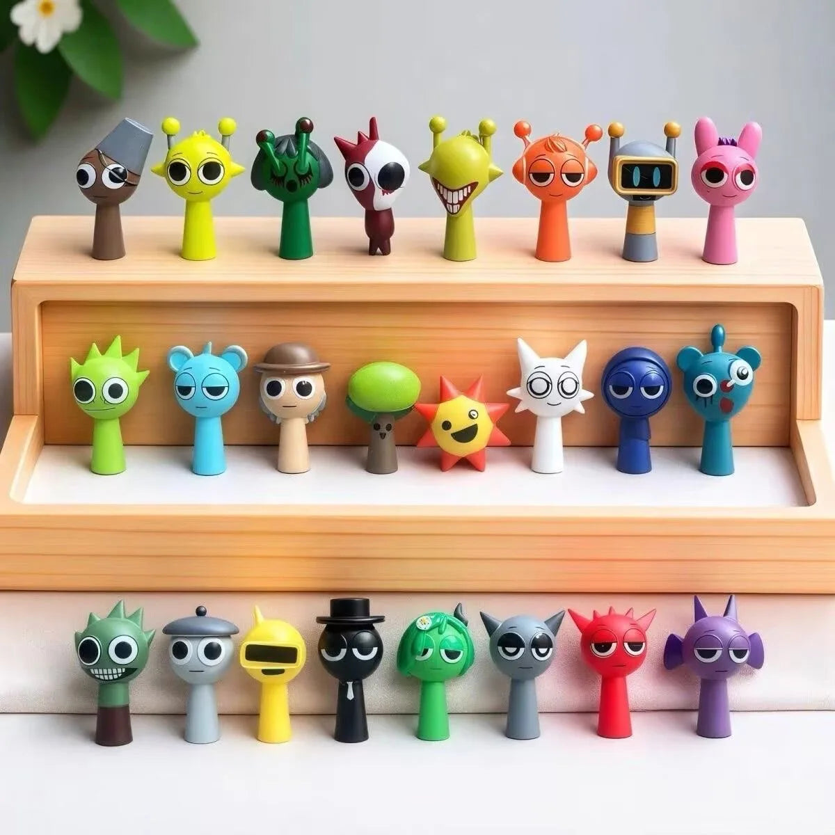 Hot New 24pcs/Set Mini Sprunki Action Figure Toy Cartoon Movie Sprunki Wenda Model Doll Figurines Kids Gift