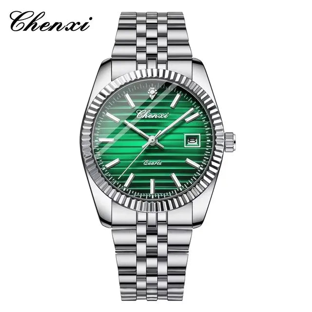 CHENXI 004D Men Quartz Watches Luxury Stainless Steel Waterproof Luminous Date Casual Wristwatch for Male