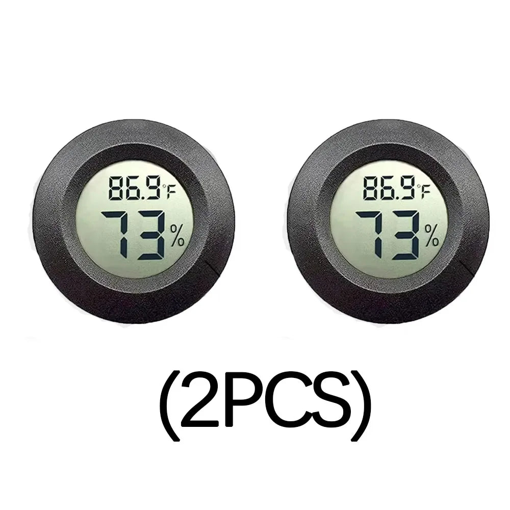Round Digital LCD Thermometer For Car Indoor Room Cigar Wine Cabinet Digital Temperature Humidity Meter Pet Acrylic Box