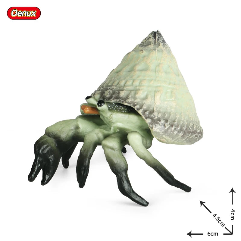 Oenux Ocean Animals Simulation Hermit Crab Nautiloidea Octopus Sea Life Model Figurines Action Figures Collection Kids Toy Gift