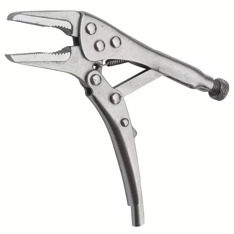 5-Inch Heavy-Duty Mini Sharp-Nose Pliers - Adjustable Height, Non-Slip Grip, Compact & Sturdy Metal Clamping Tool