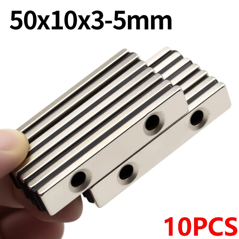 Super Strong Neodymium Magnet N35 NdfeB Permanent Magnetic imanes Block with holes Powerful Magnets Refrigerator Magnet