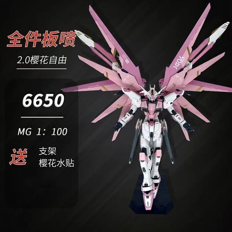 Mg Cherry Blossom Freedom 2.0 Magic Change 1/100 With Cherry Blossom Water Stickers Model Action Figures Toys Collectibles Gifts