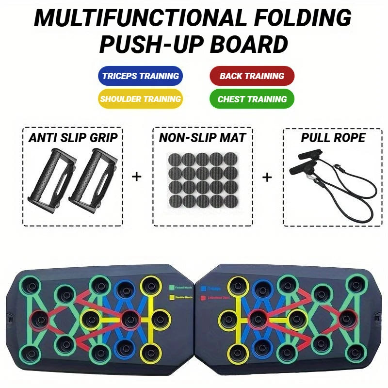 Portable Multifunctional Push Up Board Fitness and Muscle Training Device Home Workout Set Foldable Push Up Bar Resistance