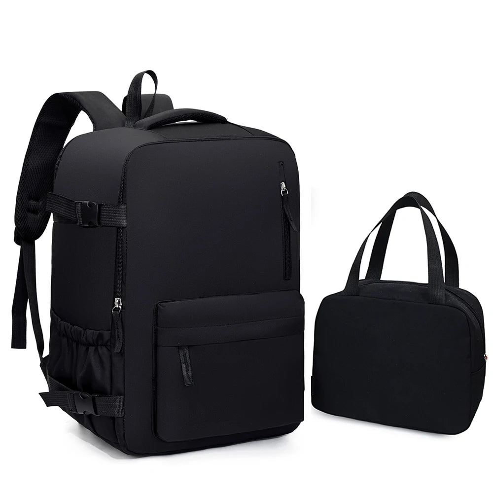 2-Piece 40×30×20cm 180 ° Full Opening Backpack Set, Large Carry-On with Tote Bag for Travel, Business, School & Daily Commuting