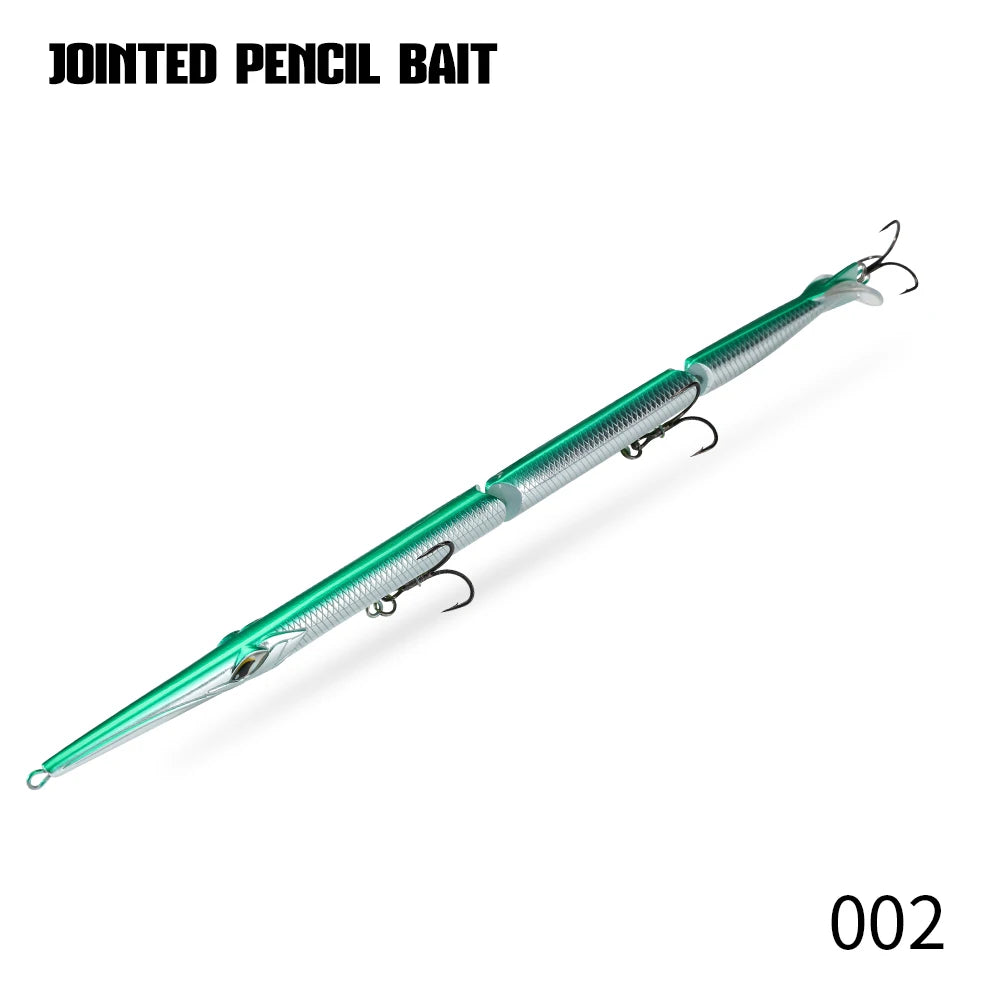 Hunthouse Jointed Pencil Bait 3 Section Fishing Lure 180mm/22g 255mm/30.6g Needle Sinking Swimbait For Bluefish Seabass Tackle