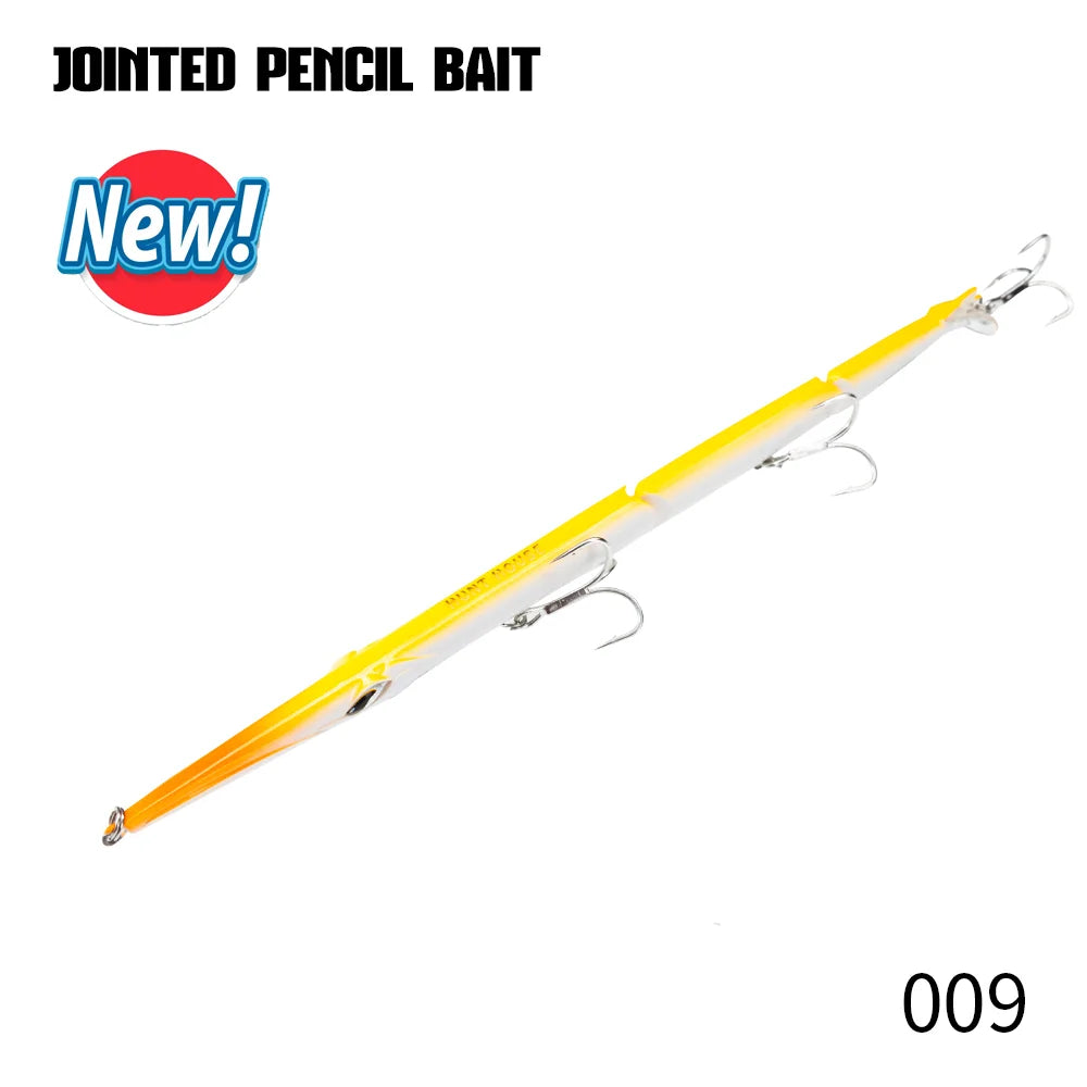 Hunthouse Jointed Pencil Bait 3 Section Fishing Lure 180mm/22g 255mm/30.6g Needle Sinking Swimbait For Bluefish Seabass Tackle