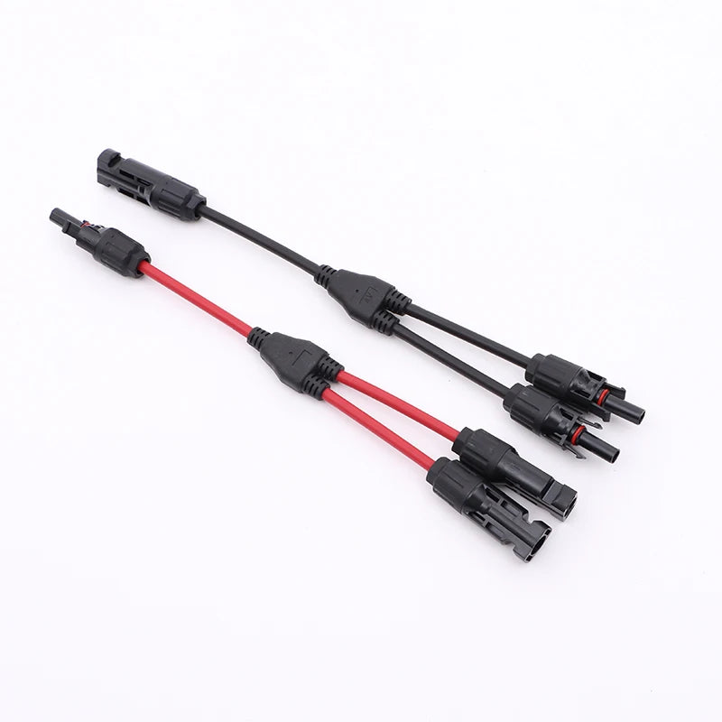 2 in 1 PV Y Branch Parallel Connector 4mm2 1000V  Male to Female Solar Cable Connector for Photovoltaic System