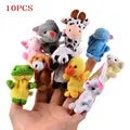 1/5/10Pcs Baby Finger Puppet Plush Toy Cartoon Animal Family  Role Play Tell Story Cloth Doll Educational Toys For Children Kids