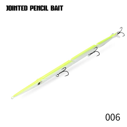 Hunthouse Jointed Pencil Bait 3 Section Fishing Lure 180mm/22g 255mm/30.6g Needle Sinking Swimbait For Bluefish Seabass Tackle