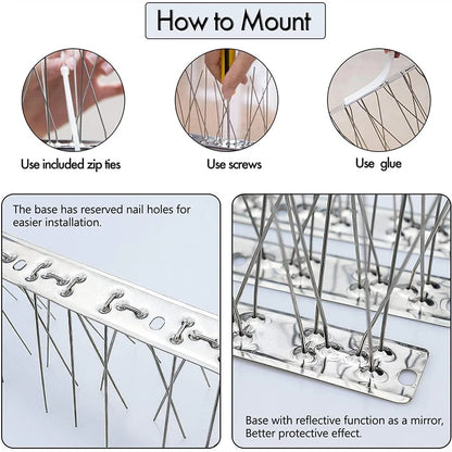 Bird Spikes Repellent Supplies Against Pigeons Crows Repeller Outdoor Defense Scare Birds Garden Scarecaper Outside Anti Gadgets