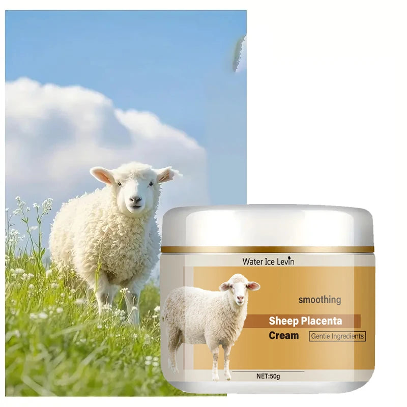 50g Hydrolyzed Sheep Placenta Extract Wrinkle Removal Face Cream Firming Lifting Anti-Aging Fade Fine Lines Moisturizing Whitening Repair Skin Care Cosmetics