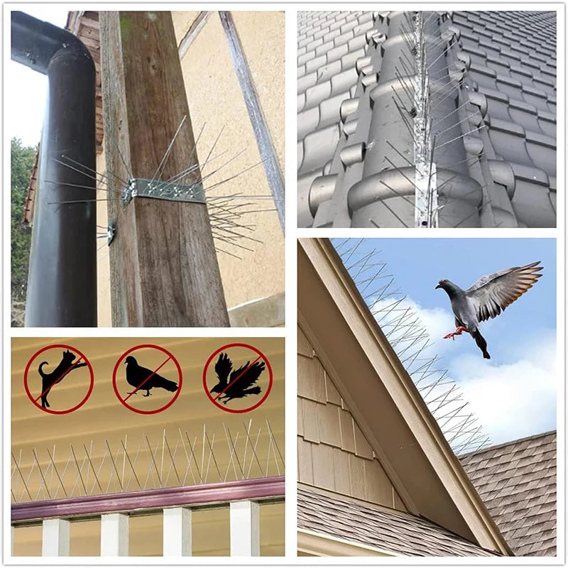 Bird Spikes Repellent Supplies Against Pigeons Crows Repeller Outdoor Defense Scare Birds Garden Scarecaper Outside Anti Gadgets