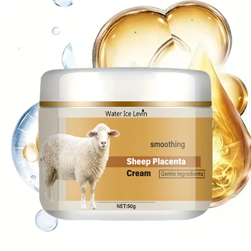 50g Hydrolyzed Sheep Placenta Extract Wrinkle Removal Face Cream Firming Lifting Anti-Aging Fade Fine Lines Moisturizing Whitening Repair Skin Care Cosmetics
