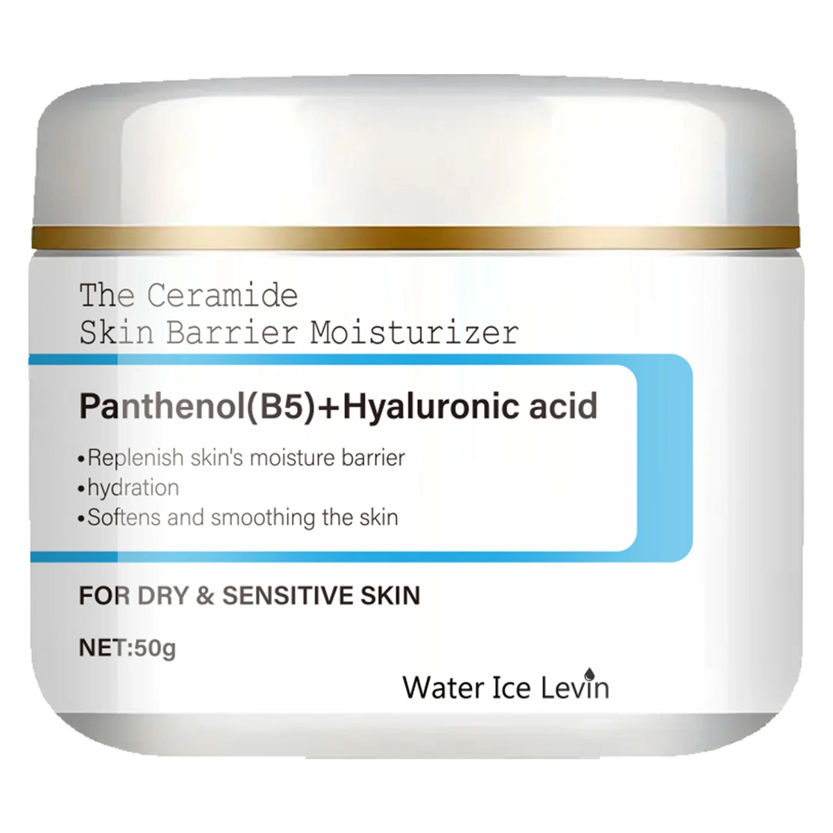 Ceramide Barrier Moisturizer Panthenol Hyaluronic Acid. Instantly Lifts Firms. Hydrates Smooths. Dry Sensitive Skin Relief.
