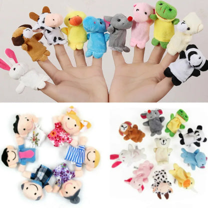 1/5/10Pcs Baby Finger Puppet Plush Toy Cartoon Animal Family  Role Play Tell Story Cloth Doll Educational Toys For Children Kids