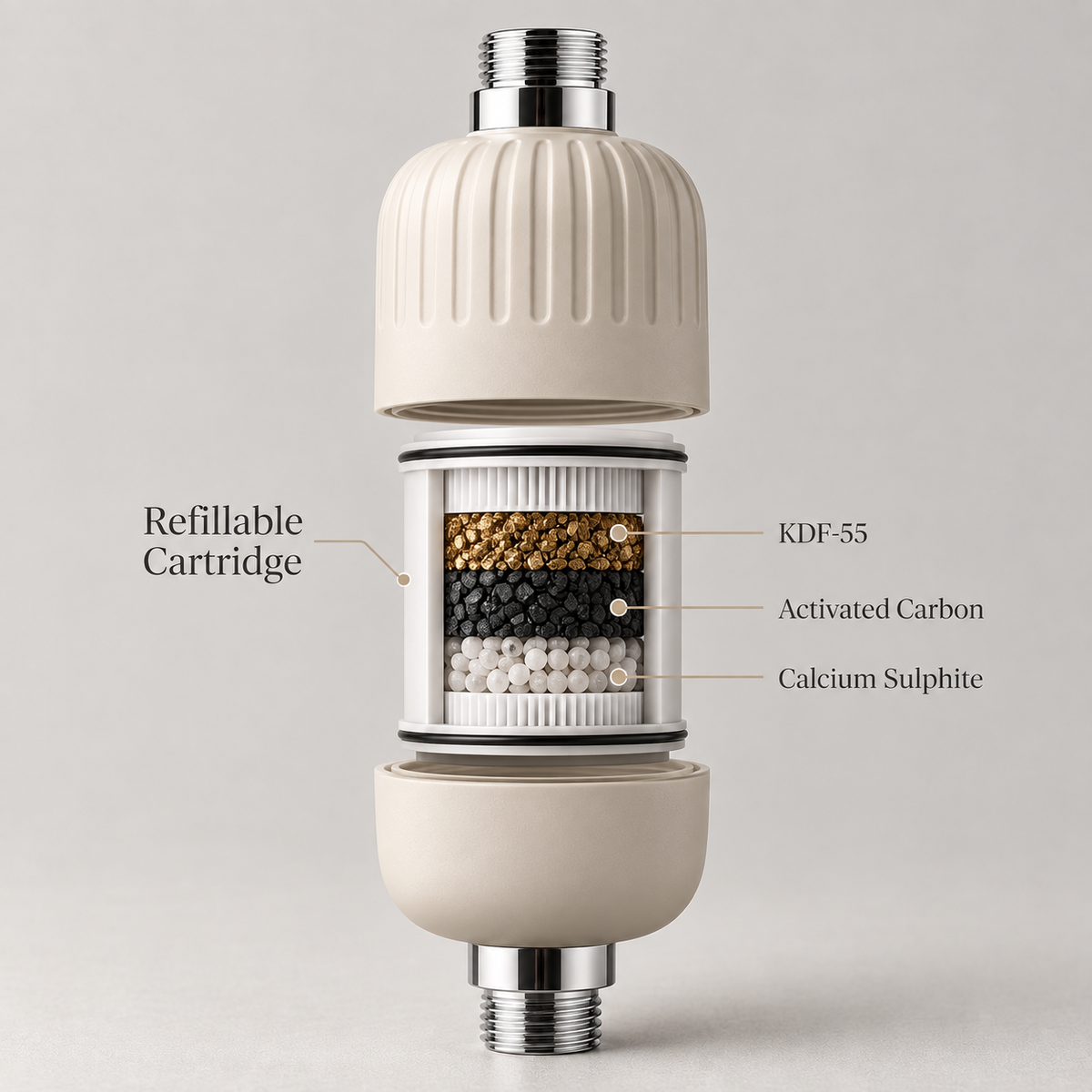 Refillable Inline Shower Filter