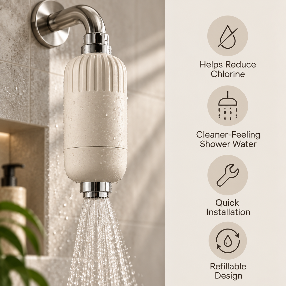 Refillable Inline Shower Filter