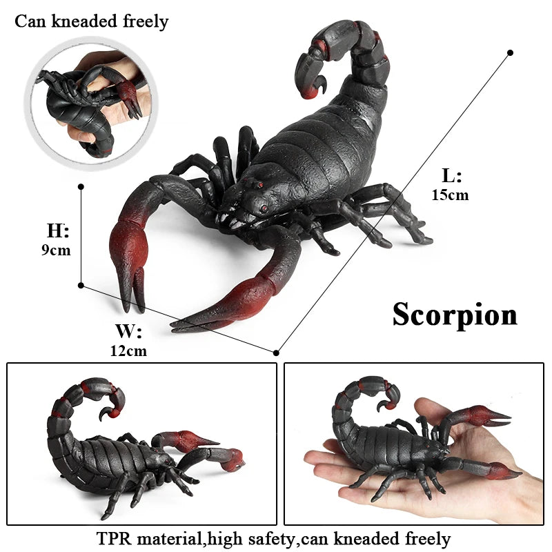 Oenux Insect Animal Wild Reptile Model Soft TPR Mantis Lizard Chameleon Housefly Gekko Action Figures Halloween Trick Kid Toy