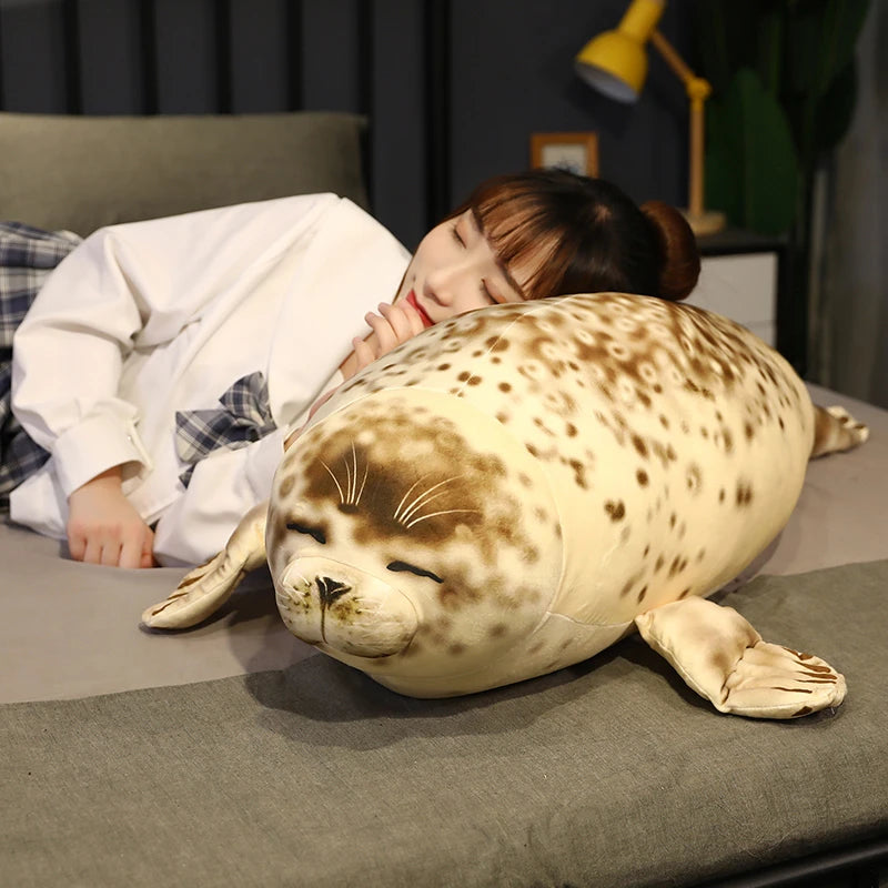 Large Kawaii Sea Lion Plush Toys Soft Marine Animal Cute Seal Stuffed Doll for Kids Gift Sleeping Pillow 3D Novelty Plaything