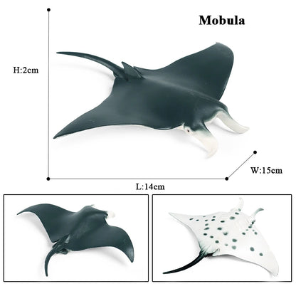 Oenux Sea Life Animals Ray Devilray Mantaray Model Action Figures Figurines Ocean Marine Aquarium Education Kids Toy Gift
