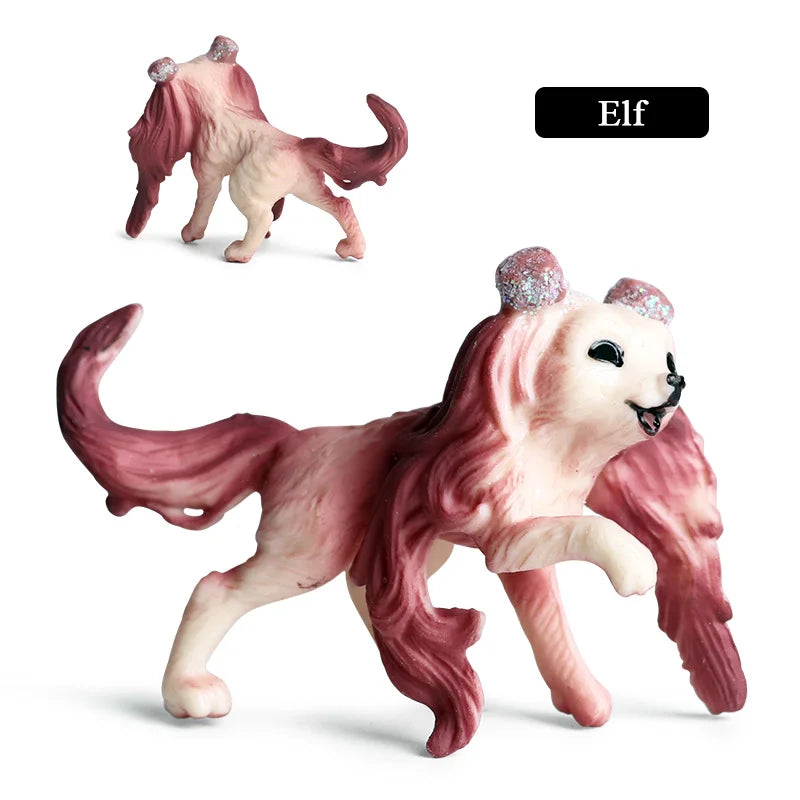 Oenux Original Genuine Fairy Tale Fly Horse Simulation Animal Mythical Elves Elf Pegasus Action Figures Model PVC Cute Kids Toy