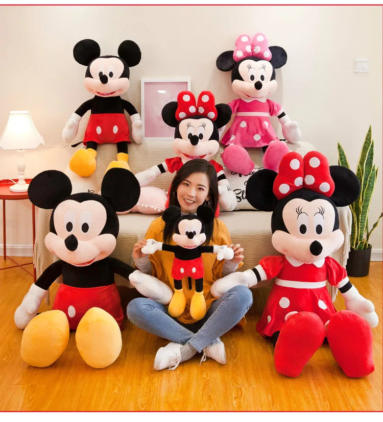 40-100cm Stuffed Mickey&Minnie Mouse Plush Toy Soft Goofy Pluto Donald Duck Mickey Minnie Dolls Birthday Wedding Gifts for Kids