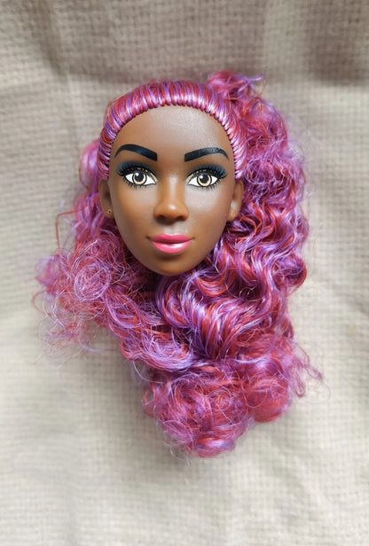 Original Doll Supermodel Star FR Heads DIY Head for 1/6 Doll Accessories Limited Special Curly haired black doll Collection gift