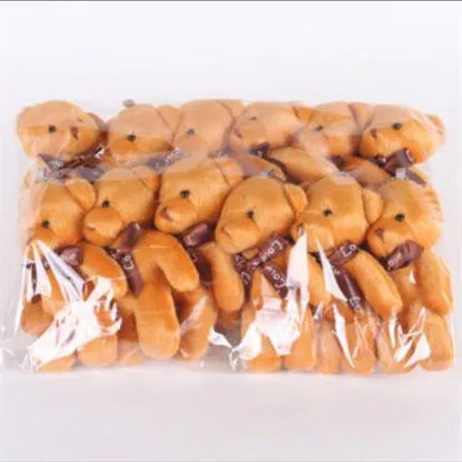 12Pcs/Lot Soft Stuffed Bear Plush Toys Mini Teddy Bear Dolls Toy Small Gift for Party Wedding Keychain Bag Pendant Teddy Doll