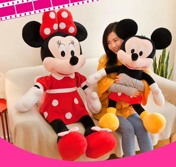 40-100cm Stuffed Mickey&Minnie Mouse Plush Toy Soft Goofy Pluto Donald Duck Mickey Minnie Dolls Birthday Wedding Gifts for Kids
