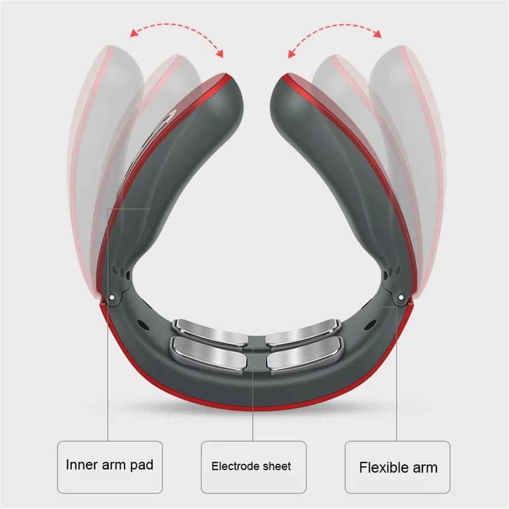 Electric Neck and Shoulder Pulse Massager 6 Mode 9 Levels Adjustable Cervical Vertebra Relax Pain Relief Kneading Machine