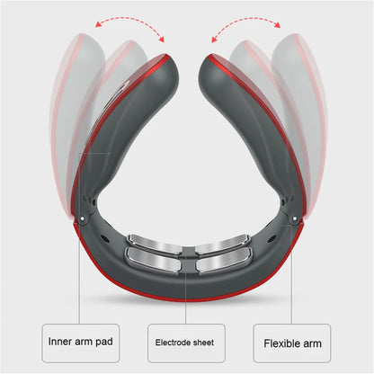 Electric Neck and Shoulder Pulse Massager 6 Mode 9 Levels Adjustable Cervical Vertebra Relax Pain Relief Kneading Machine