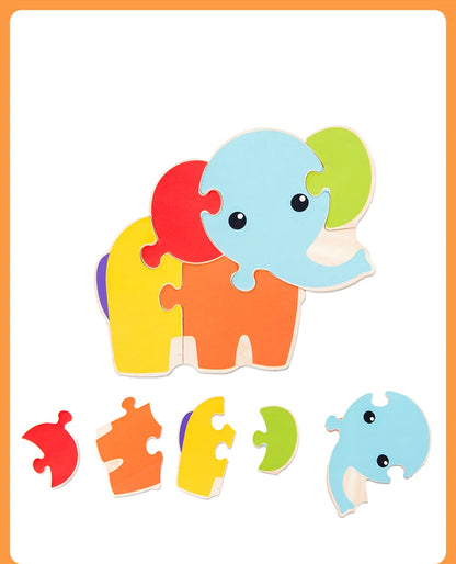 Baby Wooden 3D Puzzles Tangram Shapes Learning Educational Cartoon Animal Intelligence Jigsaw Toys For Children Gift