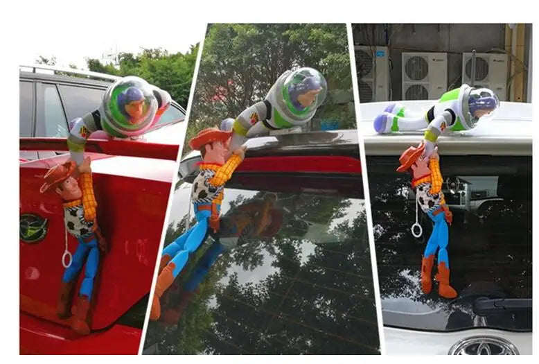 Hot Toy Story Sherif Woody Buzz Lightyear Car Dolls Plush Toys Outside Hang Toy Cute Auto Accessories Car Decoration 25/35/45CM