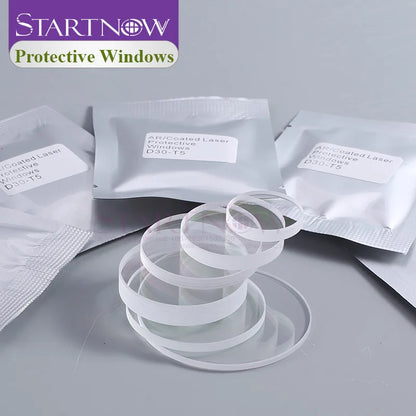 Startnow Fused Silica Laser Protective Windows for WSX Raytools Laser Cutting Machine Head Parts 25x3 28x4 Laser Debris Shield