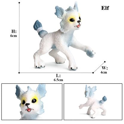 Oenux Original Genuine Fairy Tale Fly Horse Simulation Animal Mythical Elves Elf Pegasus Action Figures Model PVC Cute Kids Toy