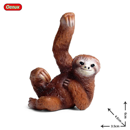 Oenux Simulation Wild Animal Chimpanzee Orangutan Gorilla Tree Sloth Monkey Model Action Figures Garden Miniature Decoration Toy