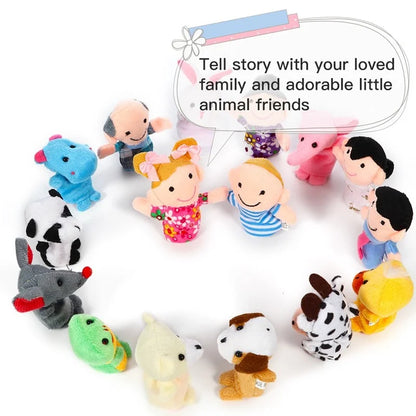 1/5/10Pcs Baby Finger Puppet Plush Toy Cartoon Animal Family  Role Play Tell Story Cloth Doll Educational Toys For Children Kids