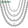 Aravant 925 Silver 4MM/6MM/8MM/10MM Bead Chain Necklace For Men Women Fashion Jewelry