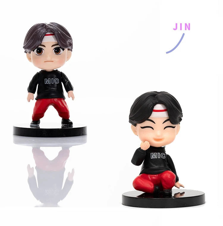 7pcs/set Bangtan Boys Groups Rm Jin Suga Jhope Jimin V Jungkook Doll Model Toy Action Figure Star Idol Cute Army Gift For Kids