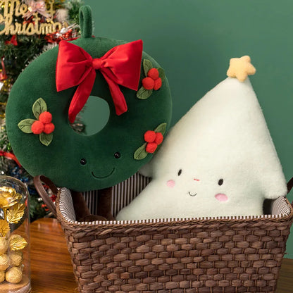 Christmas Ginger Bread Plush Pillow Stuffed Chocolate Cookie Cabin House Decor Cushion Funny XMas Tree Party Decor Doll Plushie