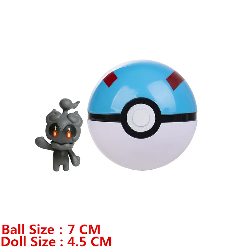 Pokemon Pokeball With Cartoons Movie Anime Figure Pikachu Charmander Eevee Squirtle Vulpix Quality Pet Action Model Toys Gifts