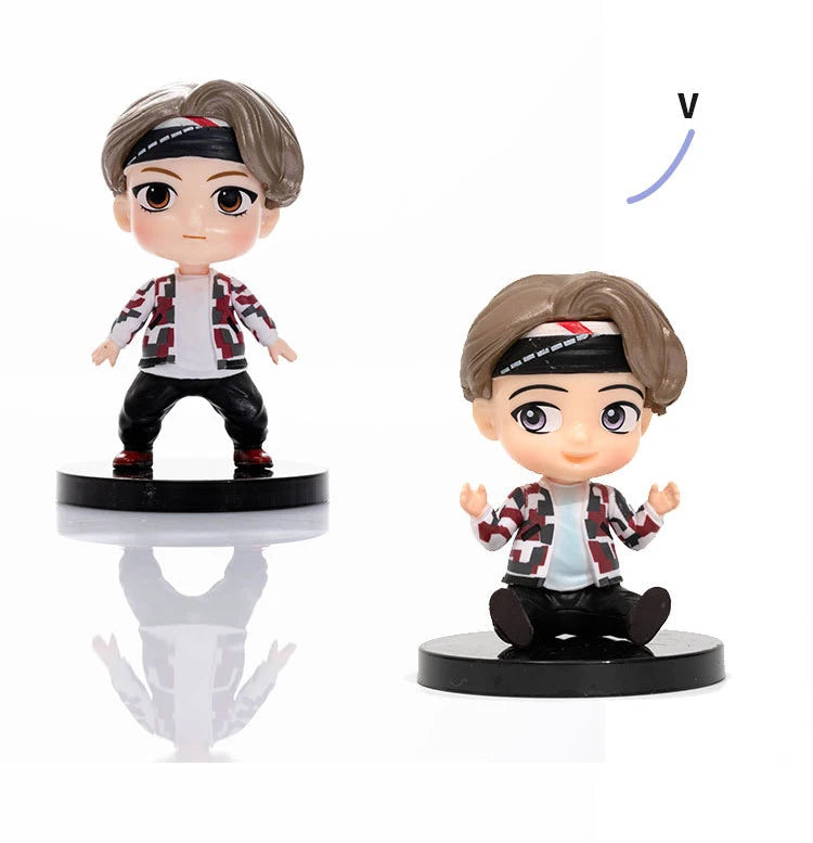 7pcs/set Bangtan Boys Groups Rm Jin Suga Jhope Jimin V Jungkook Doll Model Toy Action Figure Star Idol Cute Army Gift For Kids