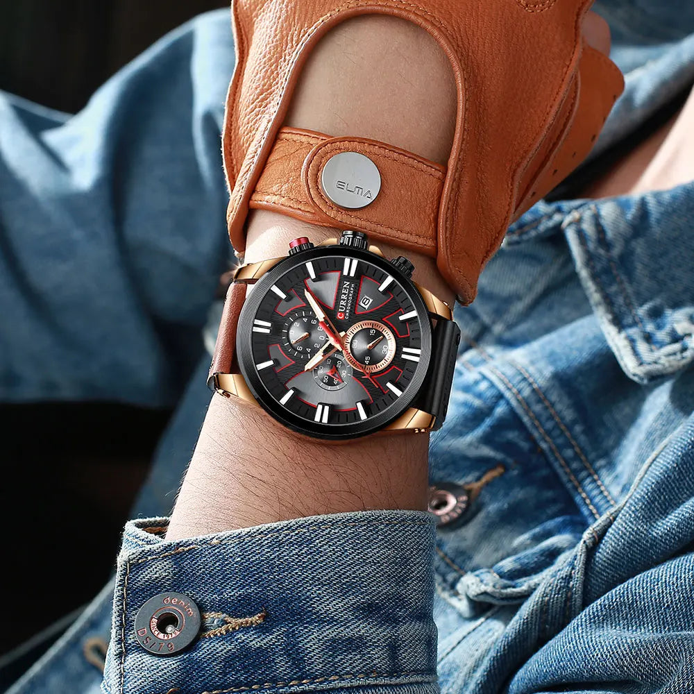 New CURREN Men Watches Fashion Quartz Wrist Watches Men's Military Waterproof Sports Watch Male Date Clock Relogio Masculino