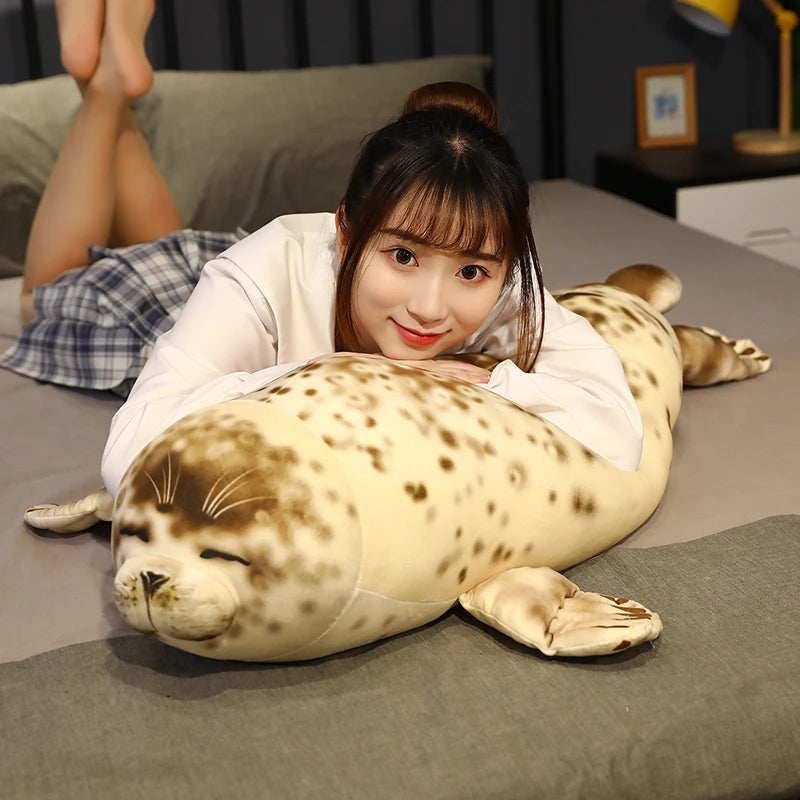 Large Kawaii Sea Lion Plush Toys Soft Marine Animal Cute Seal Stuffed Doll for Kids Gift Sleeping Pillow 3D Novelty Plaything