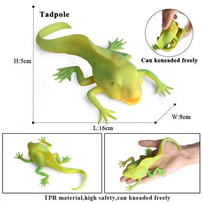 Oenux Insect Animal Wild Reptile Model Soft TPR Mantis Lizard Chameleon Housefly Gekko Action Figures Halloween Trick Kid Toy