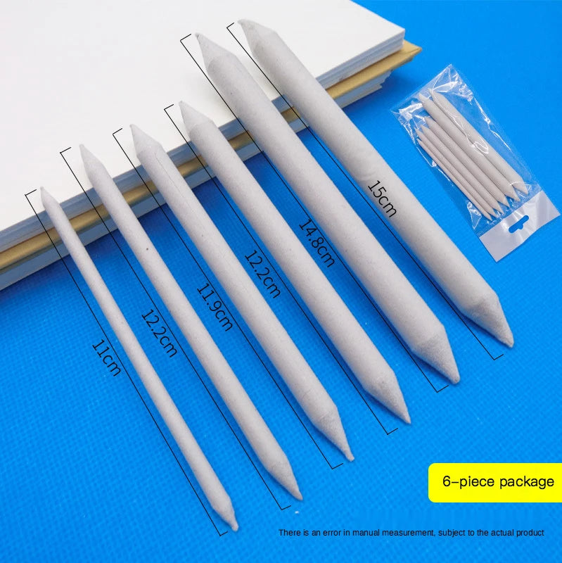 3/6pcs/set Blending Smudge Stump Stick Tortillon Sketch Art White Drawing Charcoal Sketcking Tool Rice Paper Pen Artist Supplies